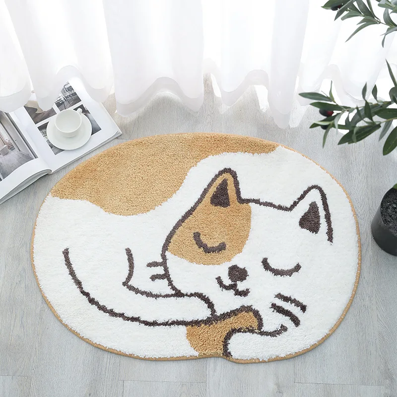 Cute Cat’s Carpet Entrance Hallway Doormat Bathroom Non-slip Absorbent Floor Mat for Living Room Area Bedroom Rug Alfombra 러그