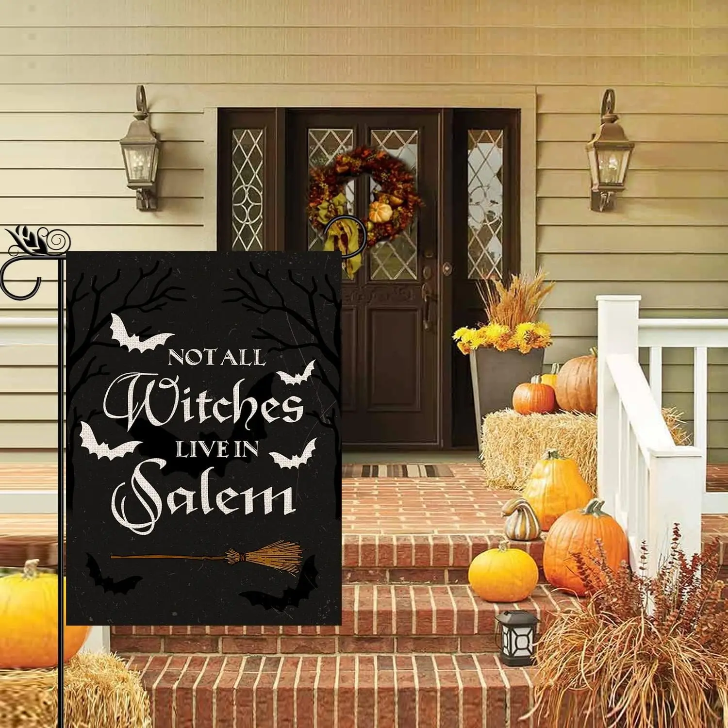 Halloween Witch Garden Flag Not All Witches Live In Salem Halloween Theme Yard Vertical Double Sided Decorations Flags for Outsi