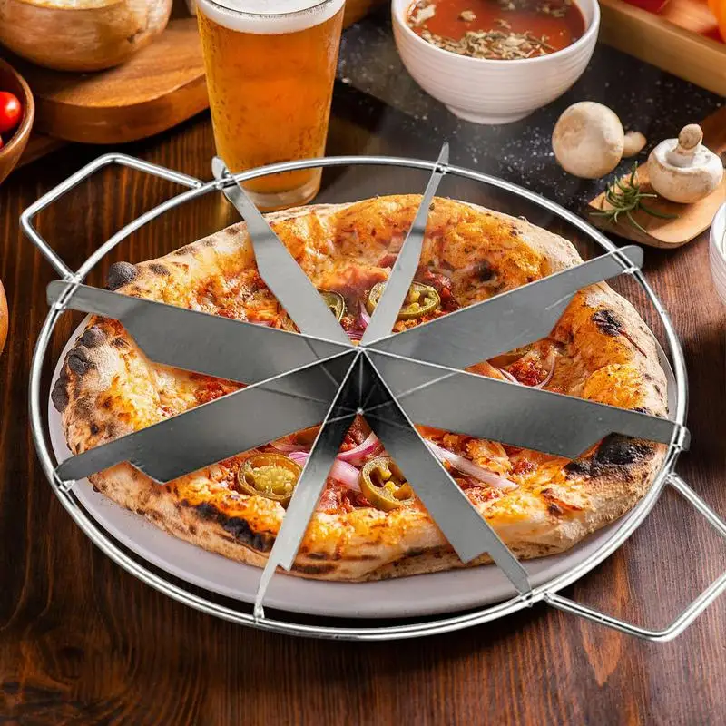 Stainless Steel Cake Divider 6/7/8 Divisions Pizza Cutter Cheesecake Slicer Round Pastry Cheese Pizza Cutting Press Machine Tool