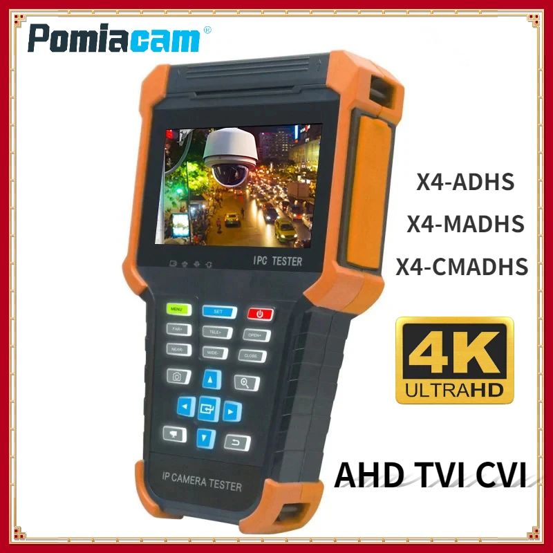 

X4 Handheld CCTV tester monitor H.265 4K 1080P 8MP IP AHD TVI CVI IP Camera Tester Monitor Onvif security camera test waterproof