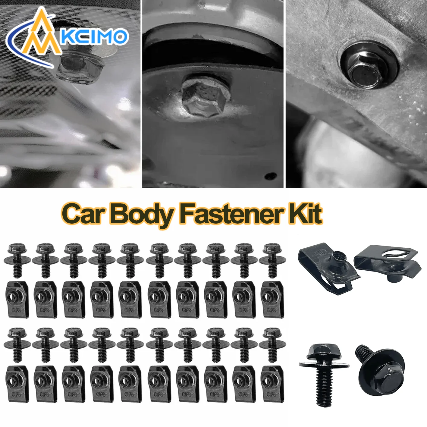 

10PCS Premium Car Body Fastener Kit M6 U-Nut Clips with Bolts for Engine Cover Undertray Splash Shield Bumper Retainer Fender