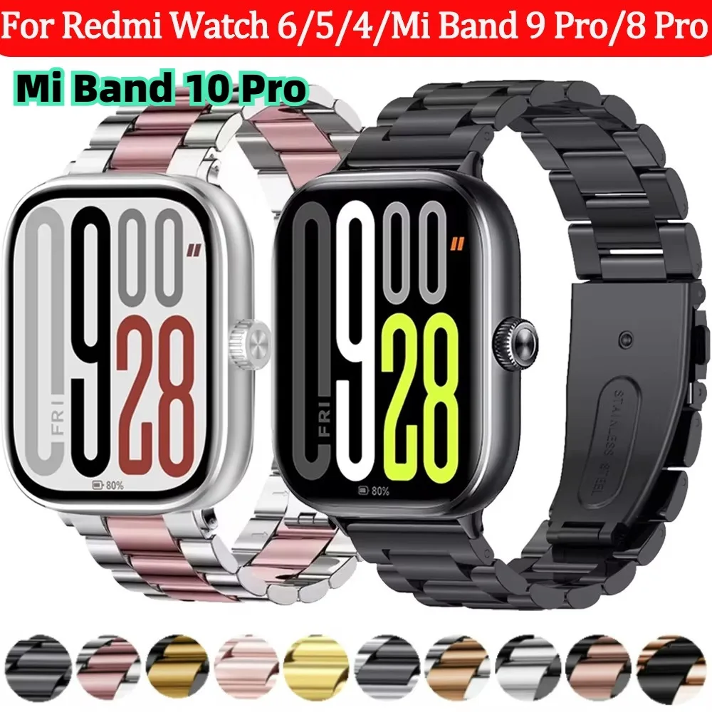 �y�Z�[�����zRedmi Watch 6/5/4�p�X�e�����X�X�`�[���X�g���b�v ���^���u���X���b�g�A�N�Z�T���[ Xiaomi Mi Band 10 Pro/Band 9/8 Pro�����p���X�g�o���h