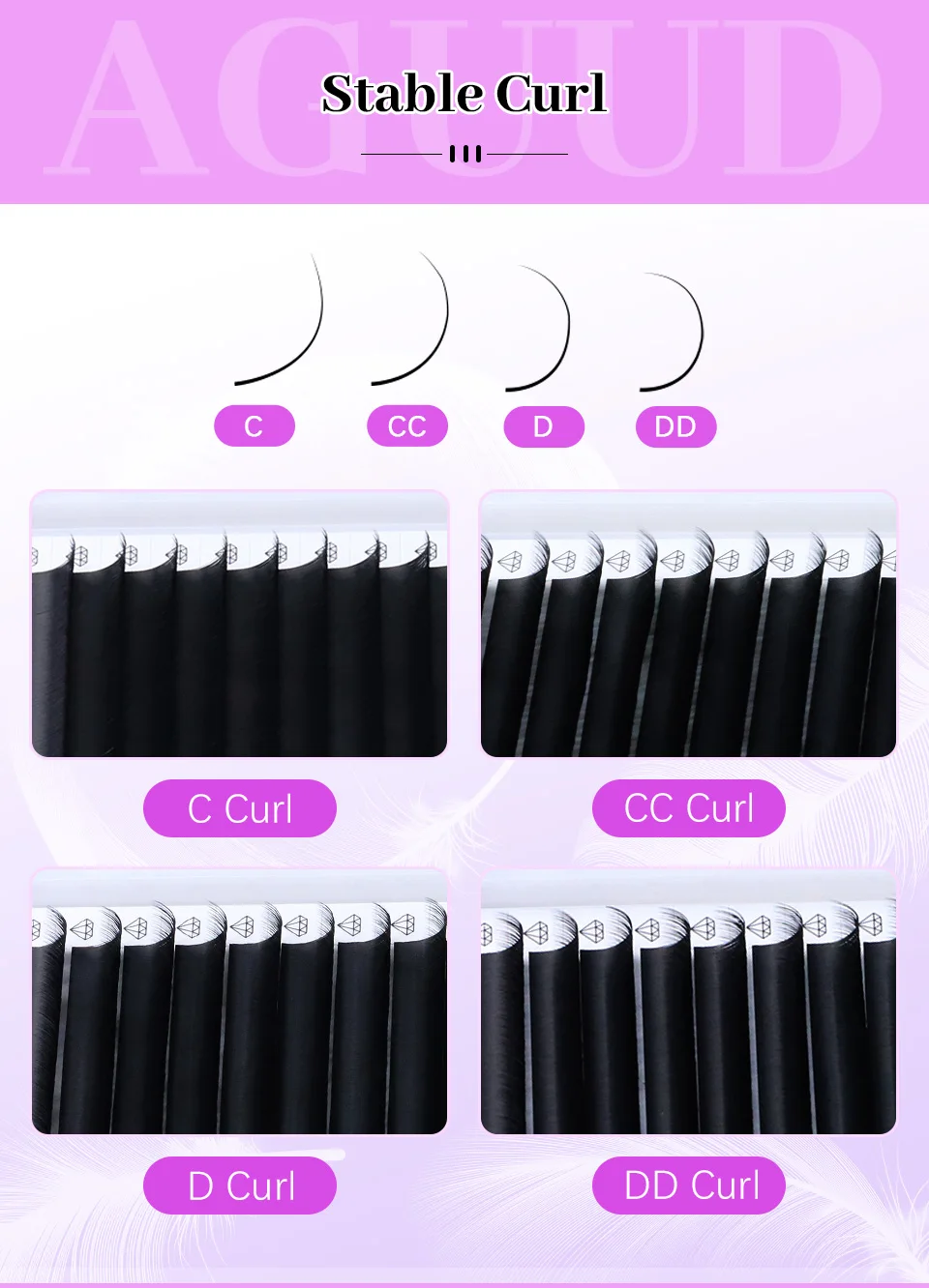 AGUUD Neue 2. klassische Wimpernverlängerung, individuelle Korea-PBT-Wimpern aus mattschwarzem, dunklem Kunstnerz, russisches Volumen, Kaschmir – Detail 4