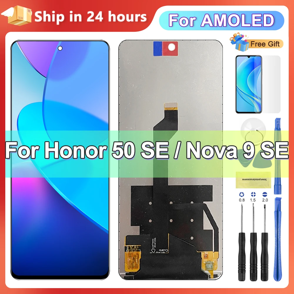 Display For Honor 50 SE Replacement with Frame, LCD For Huawei Nova 9 SE 5G Touch Screen JLH-AN00 Digitizer Assembly