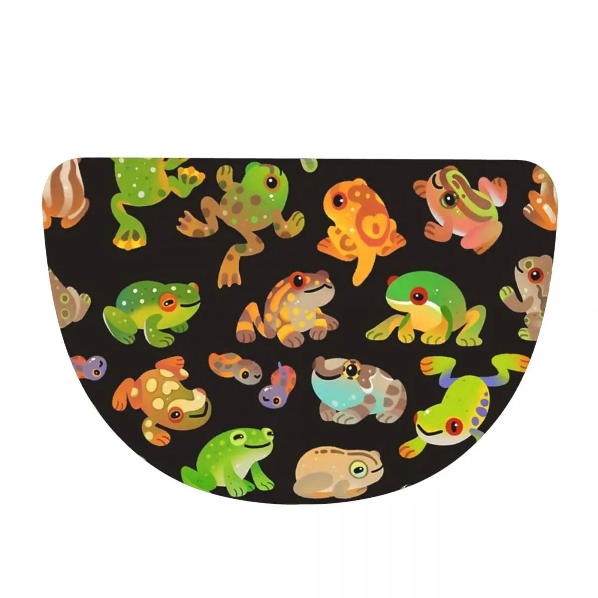 Tree Frog - Dark Soft Flannel Half Round Doormat Non Slip Bathroom Mat Absorbent Floor Carpet for Garage