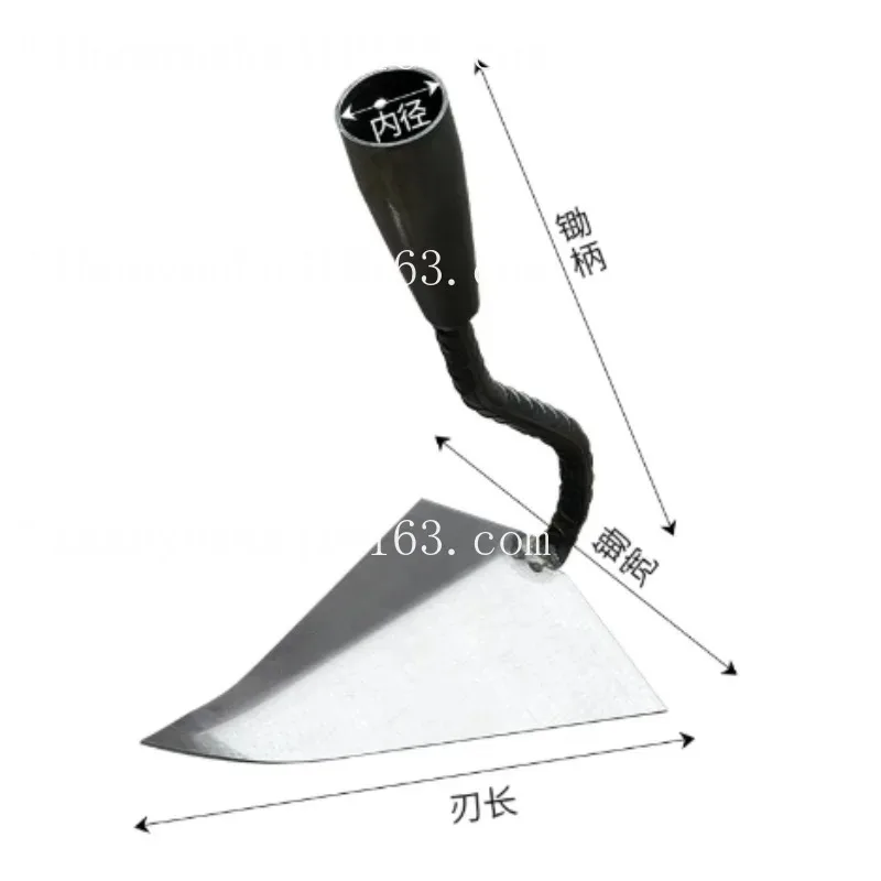 Trenching hoe tip triangle hoe trenching artifact agricultural trencher tool