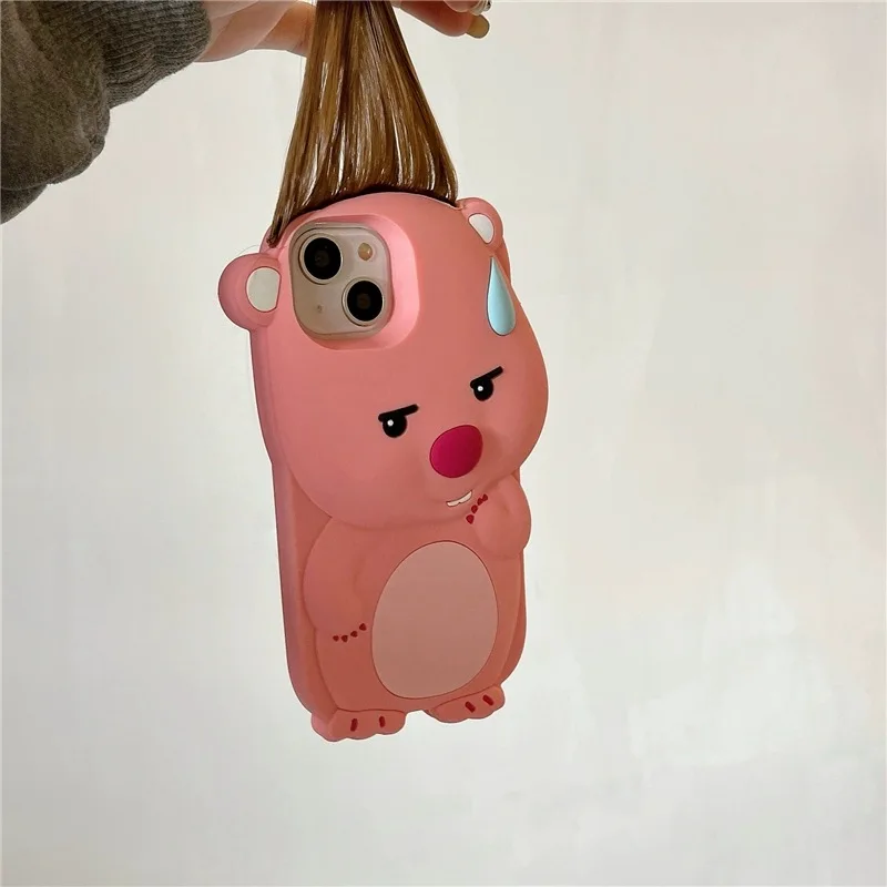 Cute Cartoon Funny Bangs Loopys Stereoscopic Phone Case for IPhone 15 14 13 12 11 Pro Max Soft Silicone Back Cover Gift