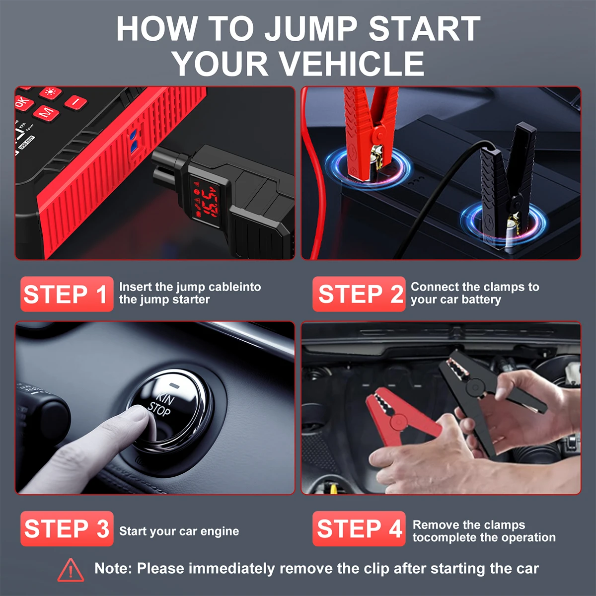 Jump Starter with Air Compressor 150PSI, 8000/9000A Portable Car Battery Booster (All Gas/16L Diesel)