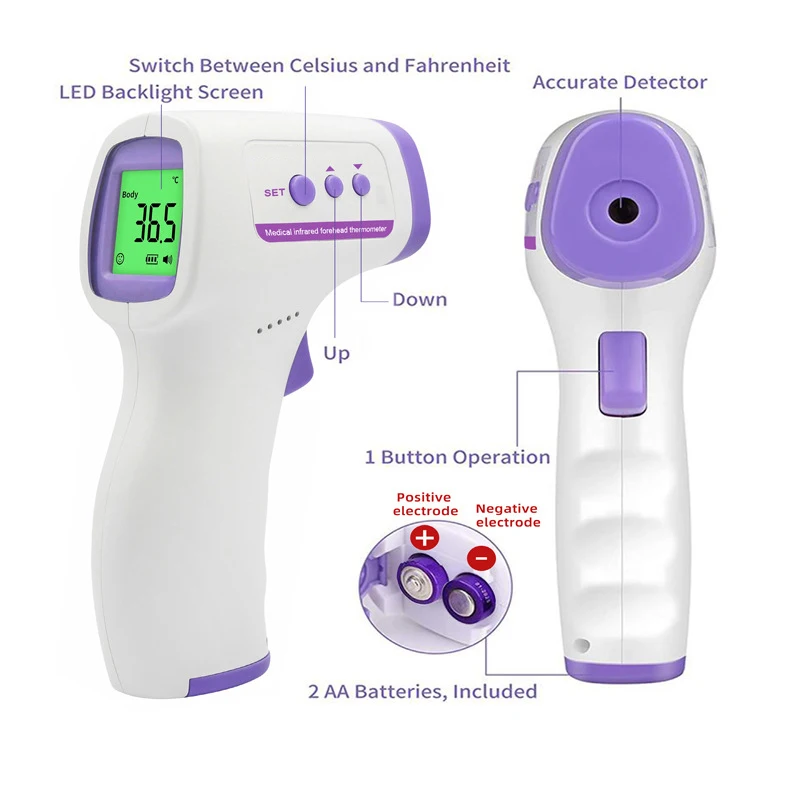 Forehead Digital Thermometer Non Contact Infrared Medical Thermometer Temperature Fever Measure Tool For Baby Adults