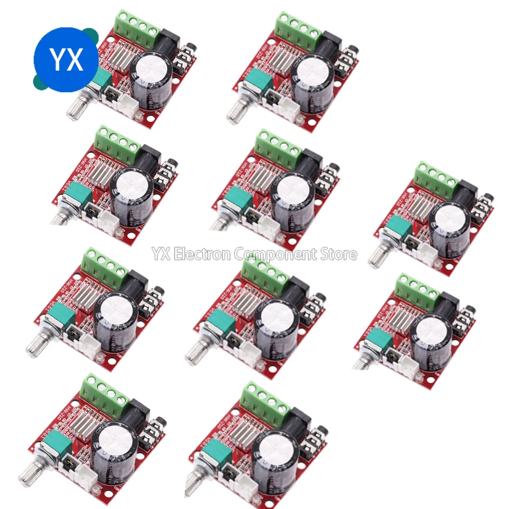 10pcs  PAM8610 Mini Amplifier Board 2.0 Dual Channel 2*10W Audiophile HIFI Amplifier Module