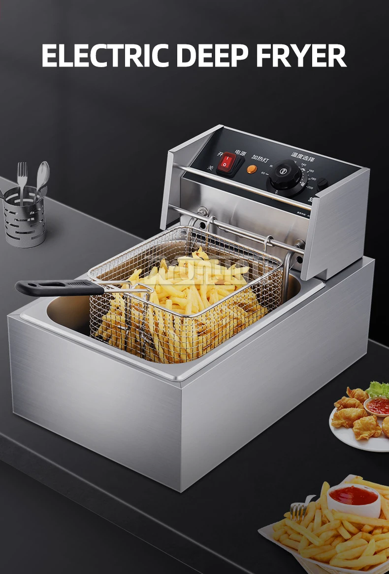 Single-cylinder Cooking Deep Fryer Stainless Steel Commercial Electric Fryer Snak Equipment