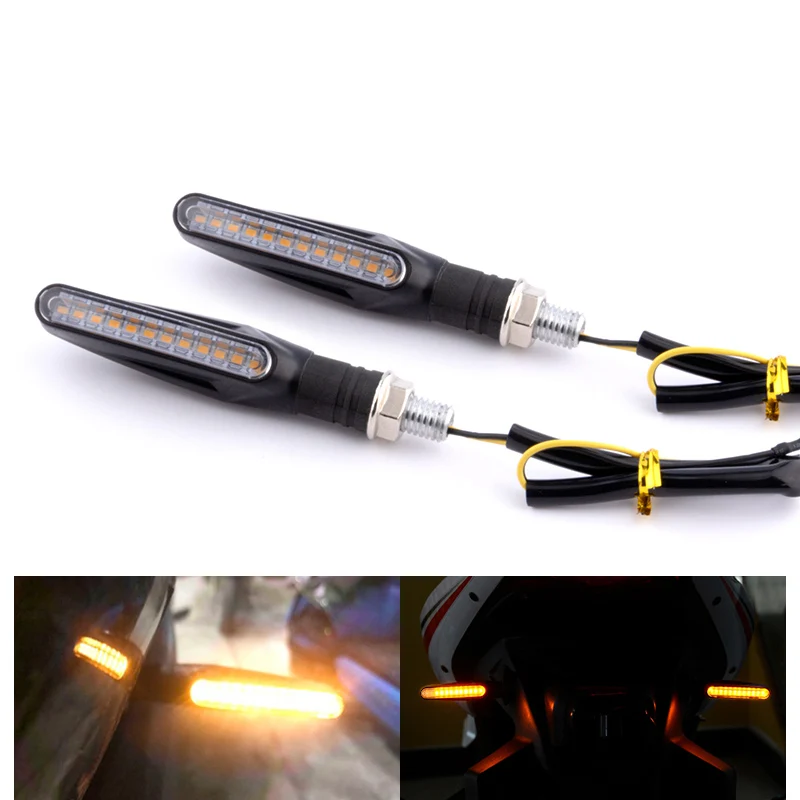 Clignotants Led pour motos, indicateurs directionnels, clignotant ambre, feu de frein arrière, lampe DRL pour moto 12V