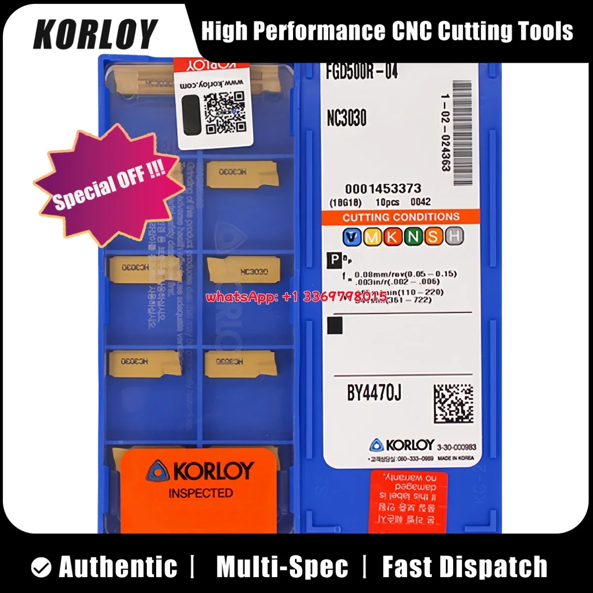 

Оригинальная вставка KORLY FGD FGD300 400 500 R-03 04 NC3030 PC215K PC9030, 10 шт.