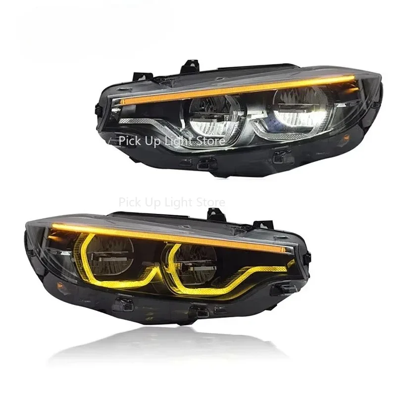 

NEW Design F32 F36 F82 Headlight Dual-Color Switchable Assembly 13-20 Modified LED Yellow/White DRL