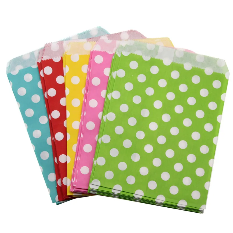 25pcs Multicolor Paper Bag Food Packaging Bag Guest Gift Bag Wedding Birthday Party Candy Bag Baby Shower Gender Reveal Gift Bag