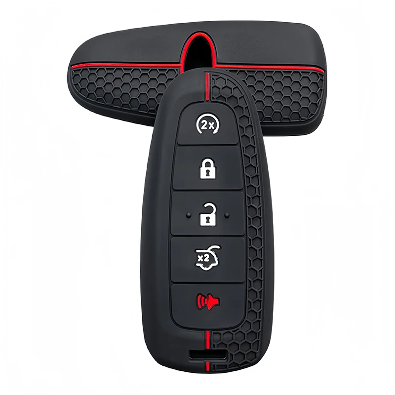 Funda de silicona para llave a distancia de coche, 5 botones, Fob para Ford Explorer Edge Escape Flex Taurus 2011 2012 2013 2014 2015 Smart Car