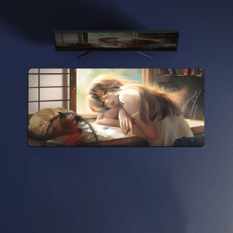 

Anime Two-Dimensional Girl Hd Printed Anime Cartoon Gaming Mouse Pad Anti-Slip Rubber Desk Mat Keyboard Accessories