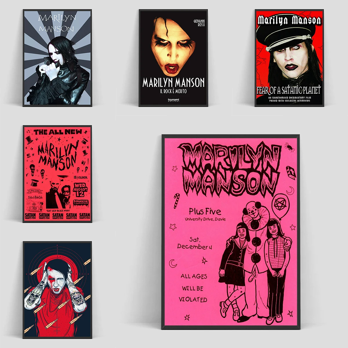 American Rock Singer Marilyn Manson Poster Office Decoration Decorative Paintings Home Decor Posters for Wall Decororation Print