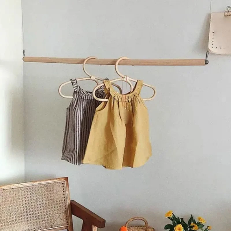 Rattan Hanger Handmade Rattan Coat Rack for Kids Adult Coat Rack Garments Organizer Dress \'s Hanger Wall Hooks Children\'s Hanger