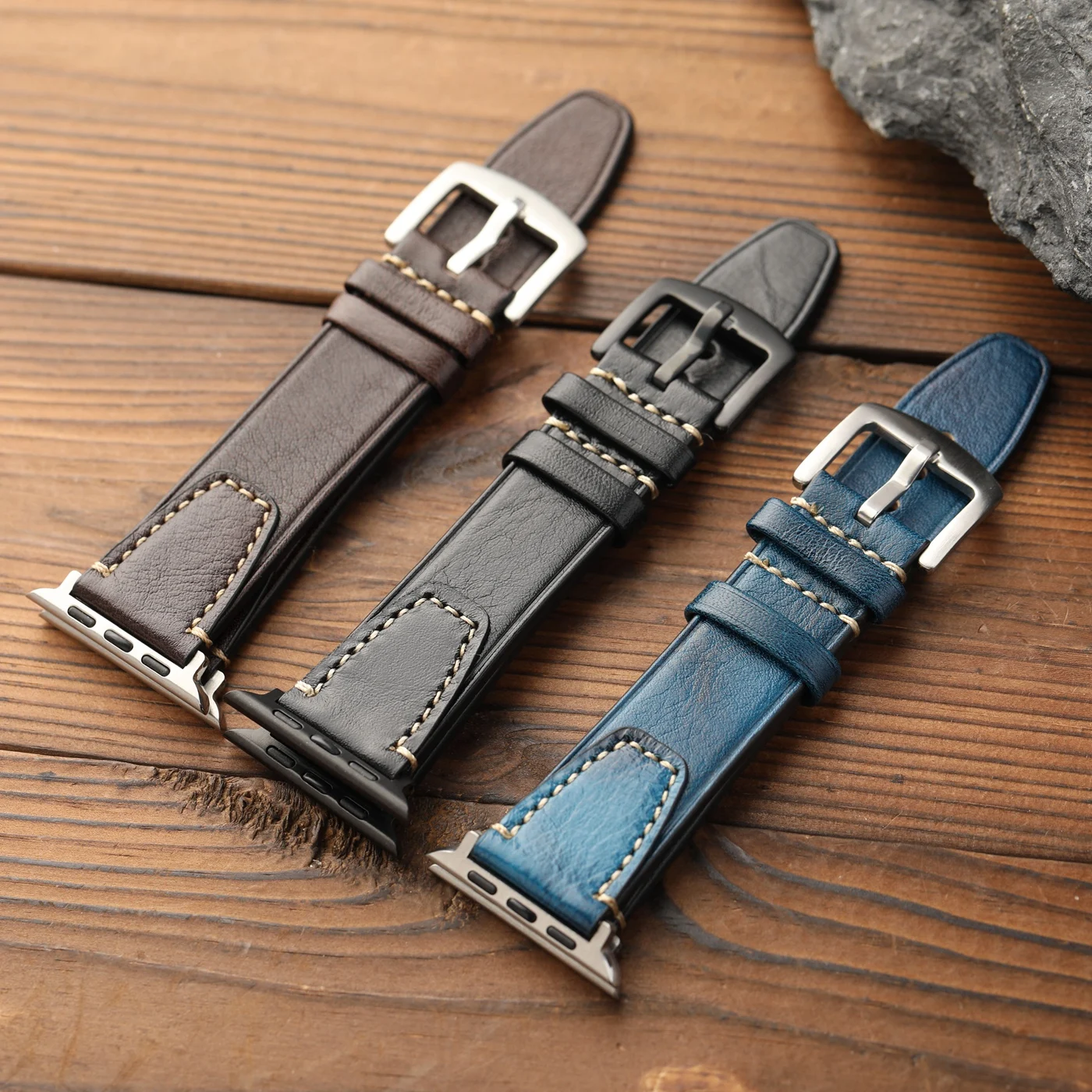 Handmade distressed leather strap suitable for Apple watch 49MM 46MM 45MM 44MM 42MM 41MM 40MM S13 Ultra cowhide vintage style