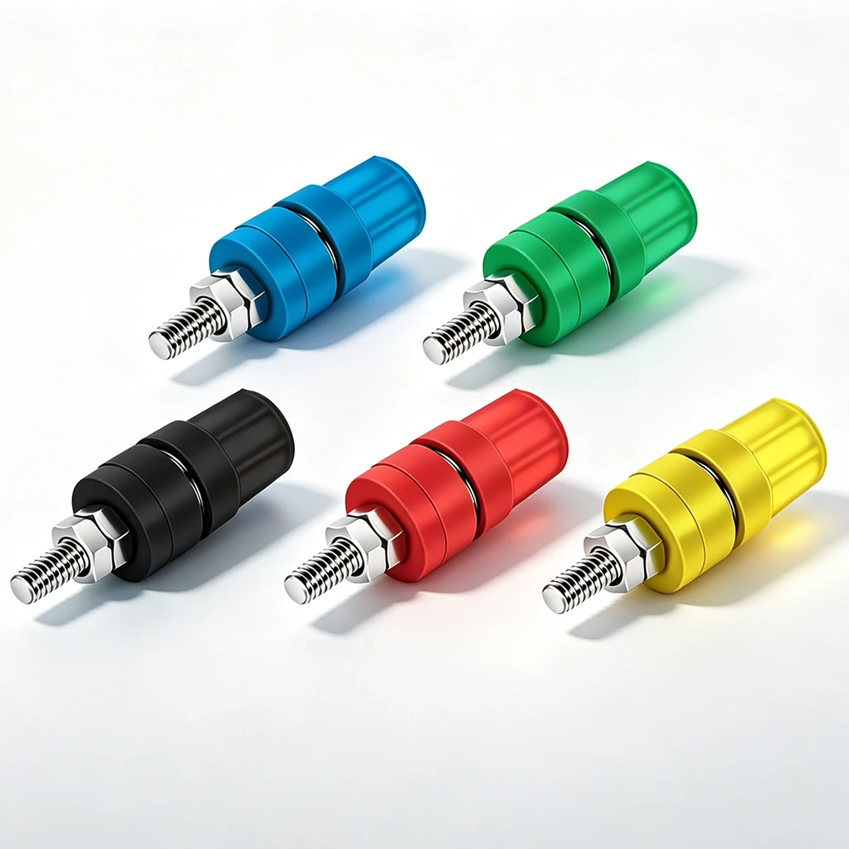 3pcs M4*36 Pure‑Copper Binding Post 4mm Banana Jack Socket 24A High‑Current Terminal Binding Grounding Post for Test Instrument
