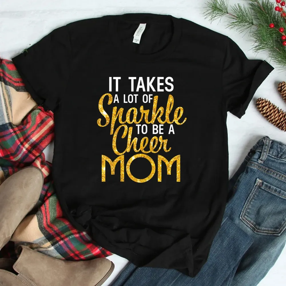 Haunt Reaper Men T Shirt It Takes A Lot Of Sparkle To Be A Cheer Mom Shirt O-neck Short Sleeve Plus Size Top Tees