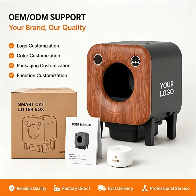 OEM New Model Smart Self-Cleaning Electric Cat Box for APP Control Easy Clean 75L Inner Space 15KG Capacity