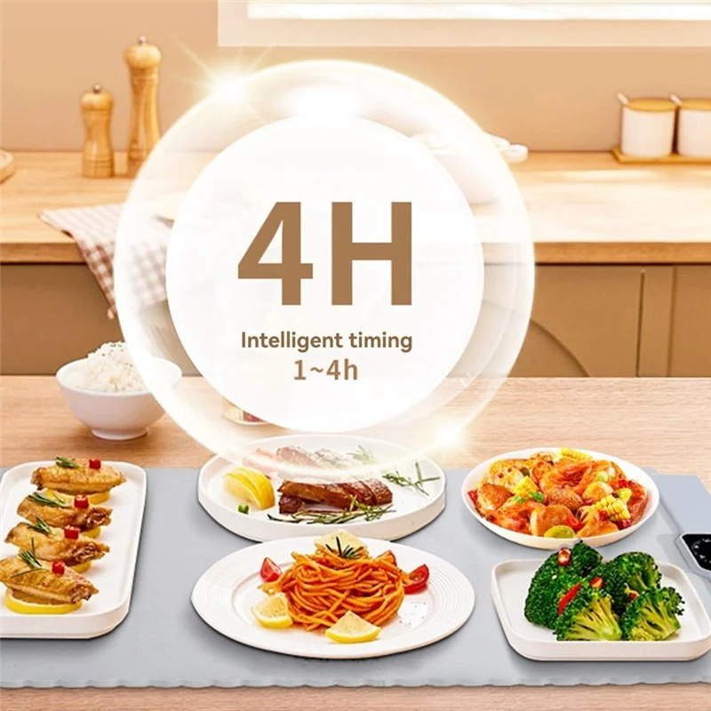 แผ่นรองทำความร้อนซิลิโคน ALIM-Premium สำหรับอาหาร พร้อมระบบควบคุมอุณหภูมิ 3 ระดับ พับเก็บได้ พกพาสะดวก ปลั๊ก EU ขนาด 47*35 ซม.