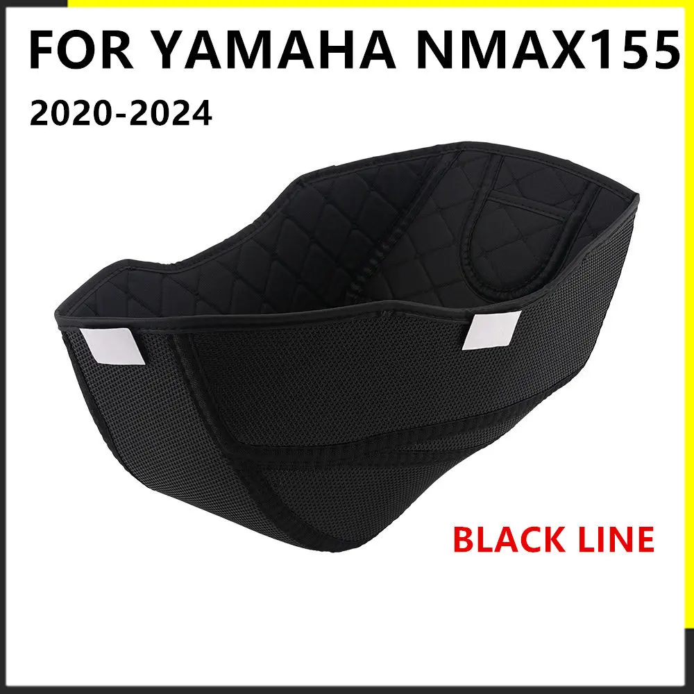 For Yamaha N-MAX NMax 155 NMAX155 N Max Motorcycle Storage Box Leather Accessories Trunk Lining Seat Bucket 2020-2024 Black Line