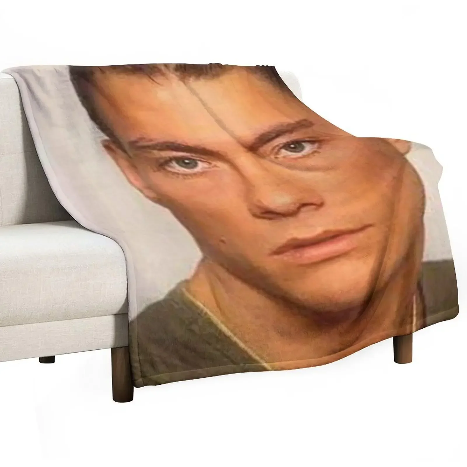 van damme Throw Blanket funny gift Blankets For Sofas Flannels Decorative Sofa Blankets