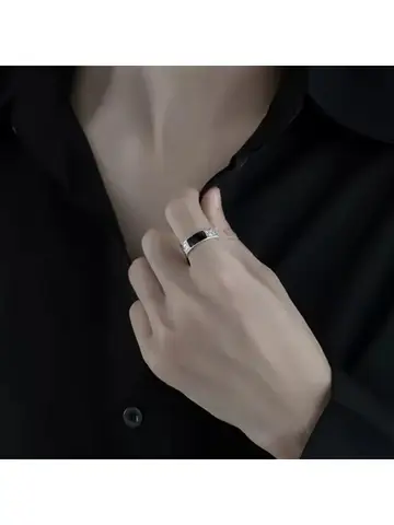 European American Fashion New Vintage Dragon Pattern Titanium Steel Ring Hip Hop Men Single Party Opening Adjustable Ring