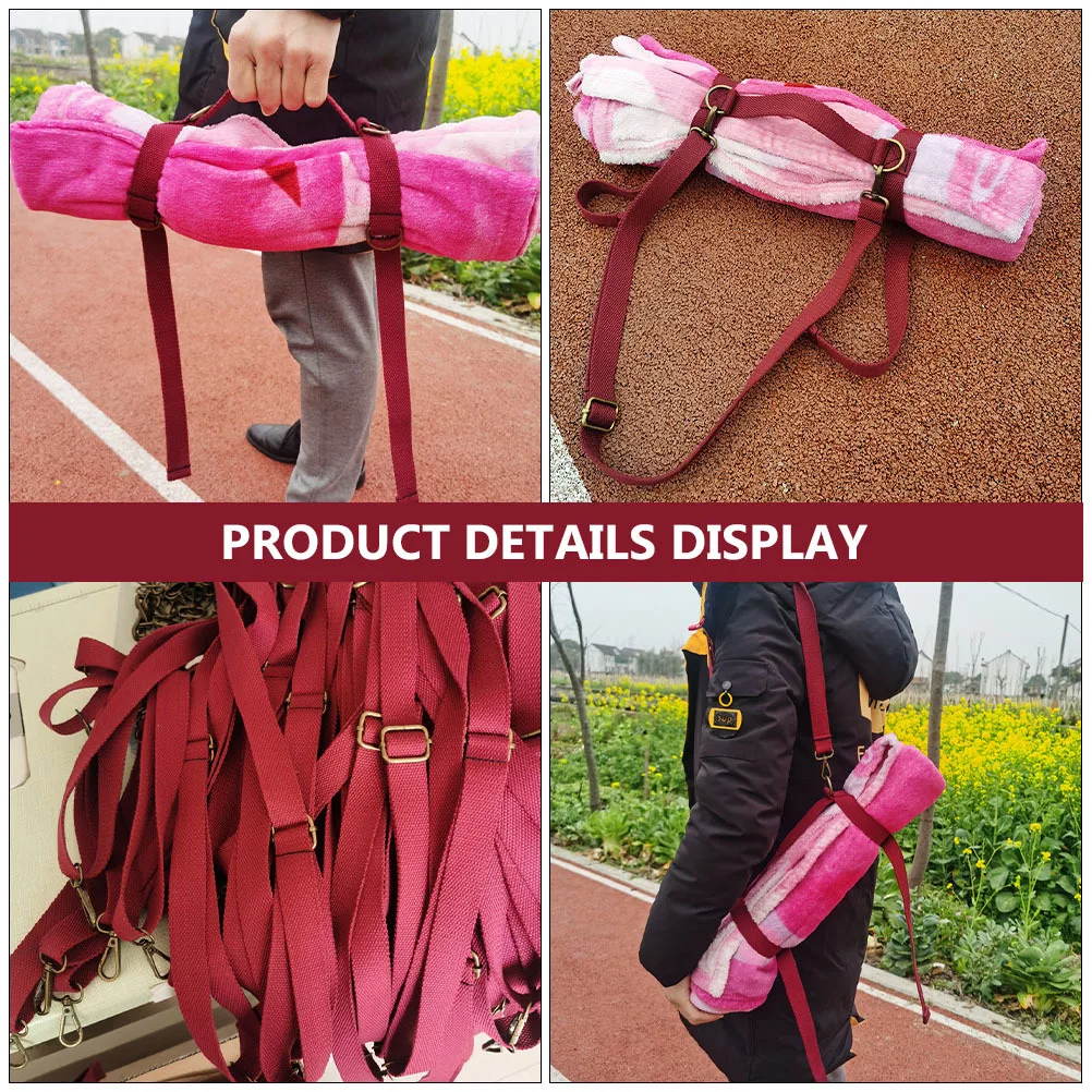 حزام حمل مريح لبطانية اليوغا وبطانية النزهة ومرنة وخفيفة الوزن وسهلة الاستخدام للسفر وحزام حمل بطانية النزهة #6