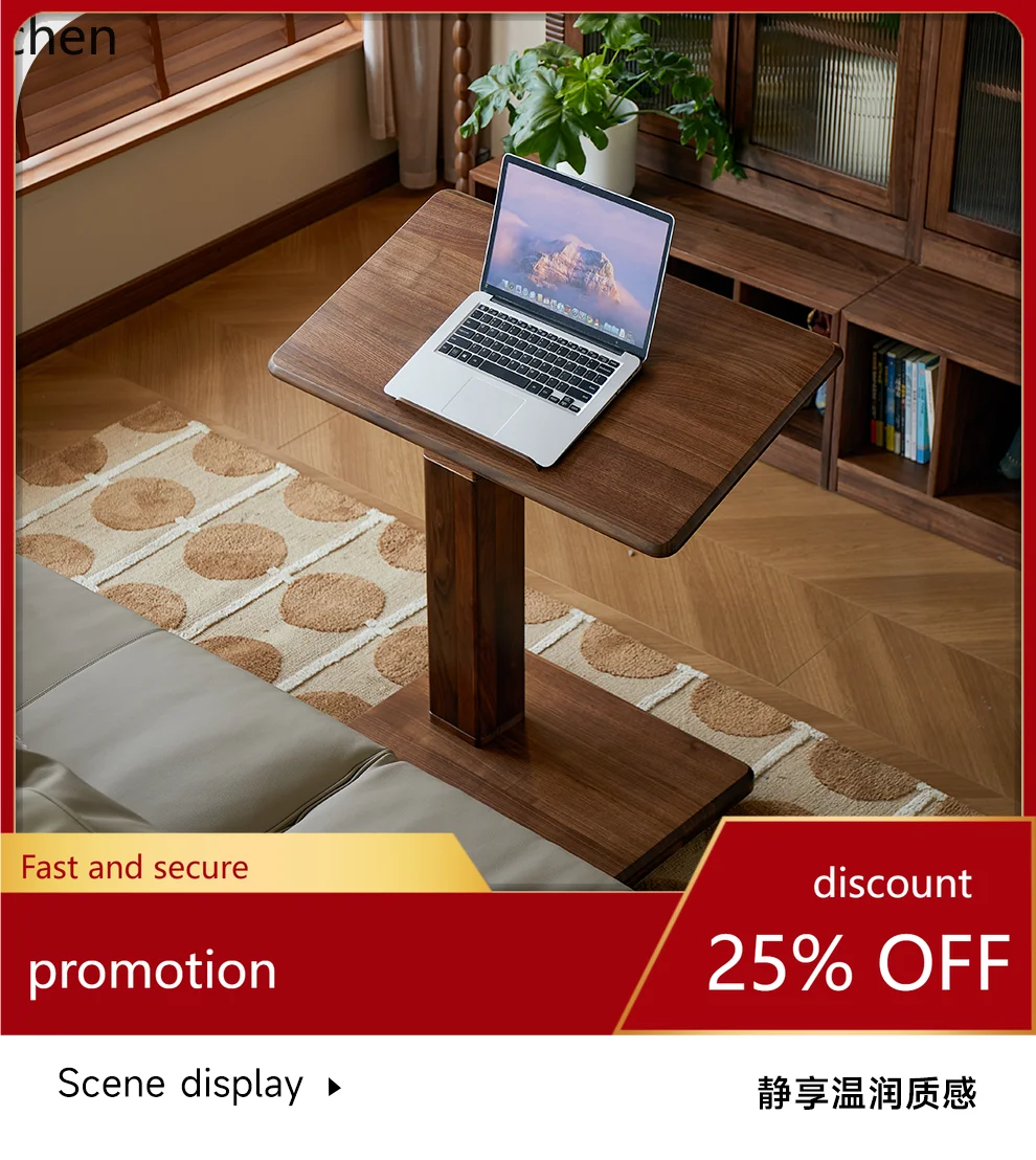 

ZML Adjustable Computer Desk Solid Wood Folding Home Bedside Table Student Office Desk Study Desk