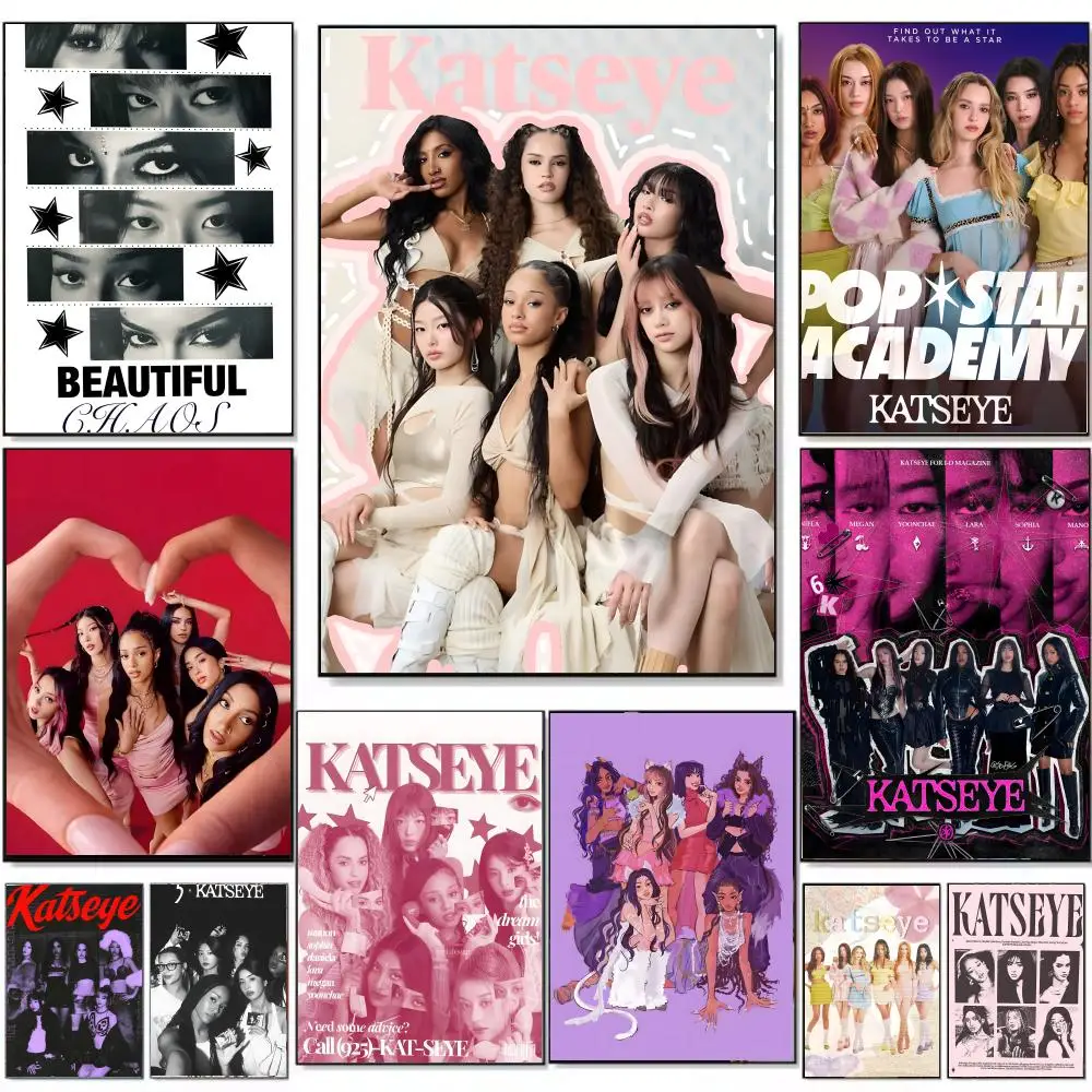 K-pop group K-Katseye Poster Wall art print art suitable for living room bedroom bar parlor home decor gift hot