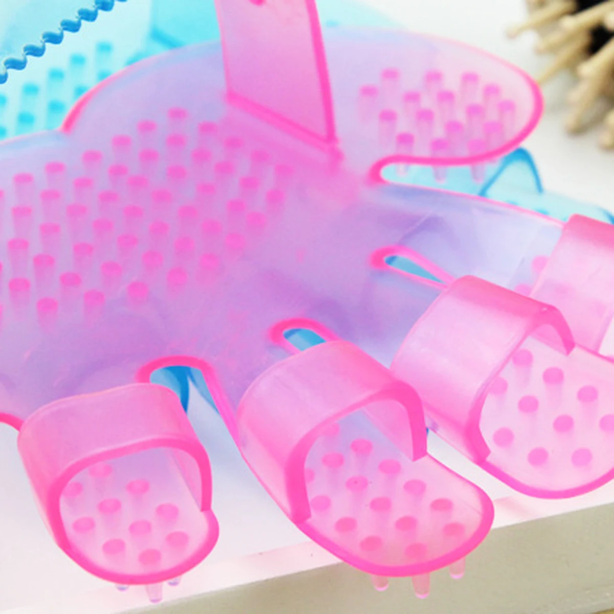 

Pet Bath Brush Grooming Glove Dog Scrubber Brushes Care Tool Massage Shampoo Cat