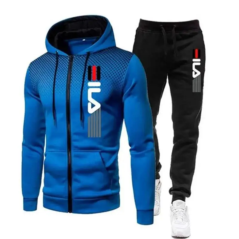 New Fashion Tracksuit For Men Hoodie Fitness Gym Clothing Running Set Sportswear Jogger Men\'S Winter Suit Sports