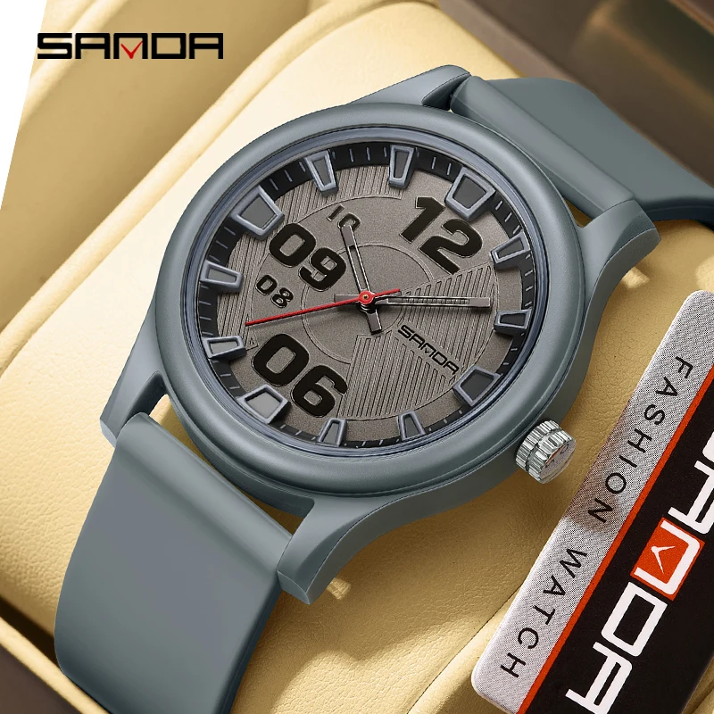 2024 Mode Sanda 3252 Topmerk Trend Dames Jongens Student Gift Jong Horloge Sport 50 m Waterdicht Casual Klok Relogio Feminino