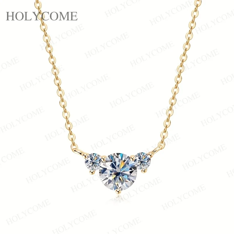 

Ожерелье из стерлингового серебра 925 пробы с муассанитом, кулон с 3 камнями, ожерелье VVS1, высокое качество для женщин, вечерние, свидания, ювелирные изделия на день рождения, подарки