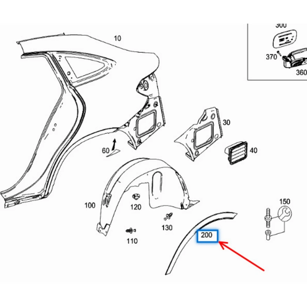 Rear bumper wheel arch mudguard For Mercedes Benz GLE-Class W292 OEM 2928851422 2928852122