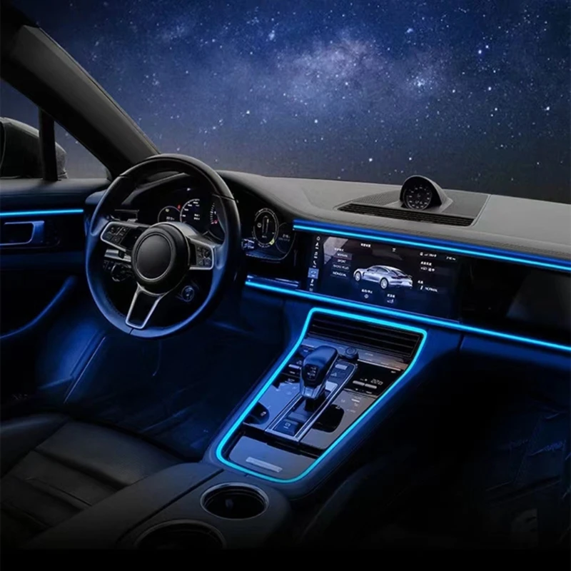 

5m Car Interior Atmosphere Lighting LED Strip DIY Flexible EL Light Line Tube With USB Auto Decoration Ambient Lamp