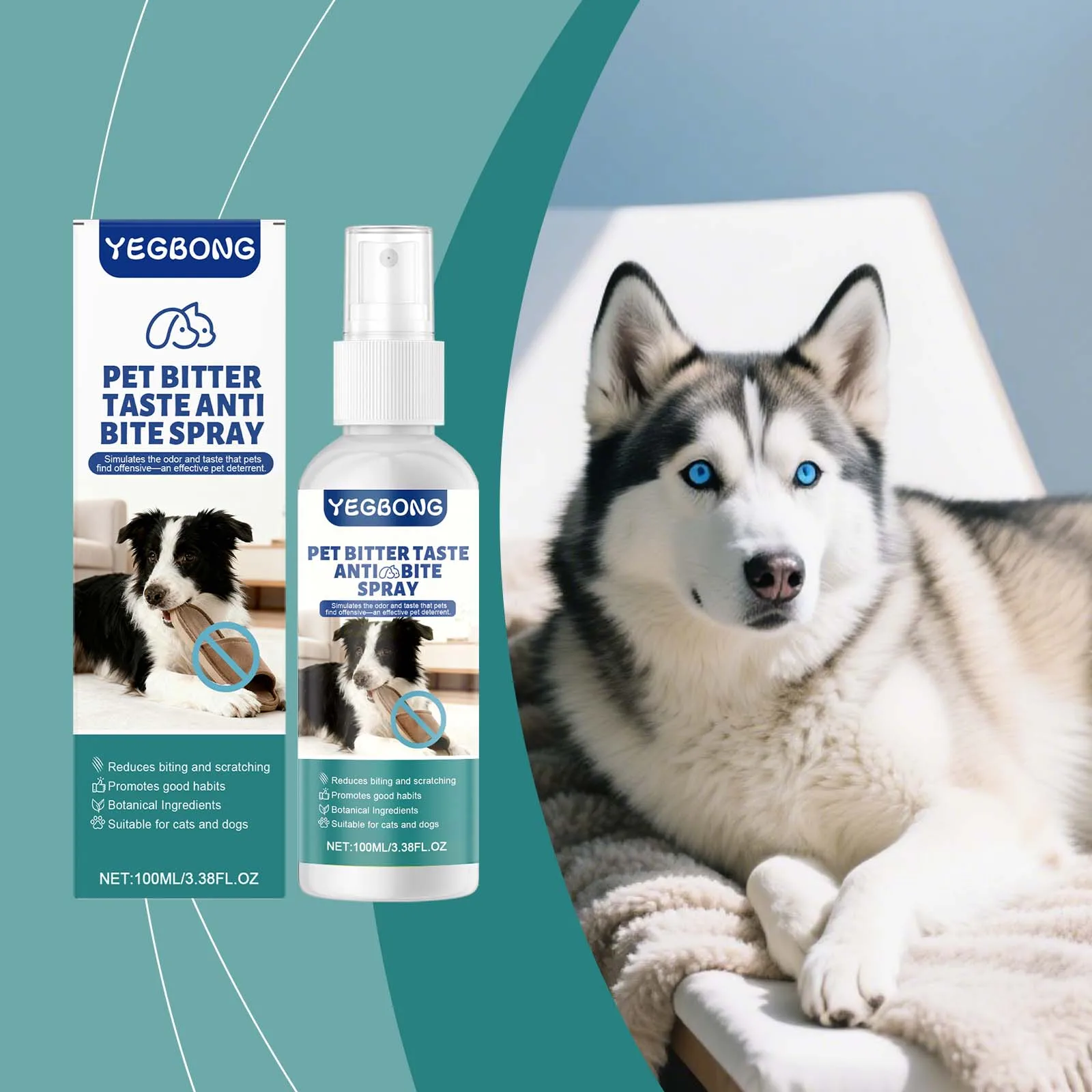 

Anti-Chew Training Spray for Pets - Gentle Formula To Discourage Chewing, Protect Sofa Furniture & Aid Good Habit Formation