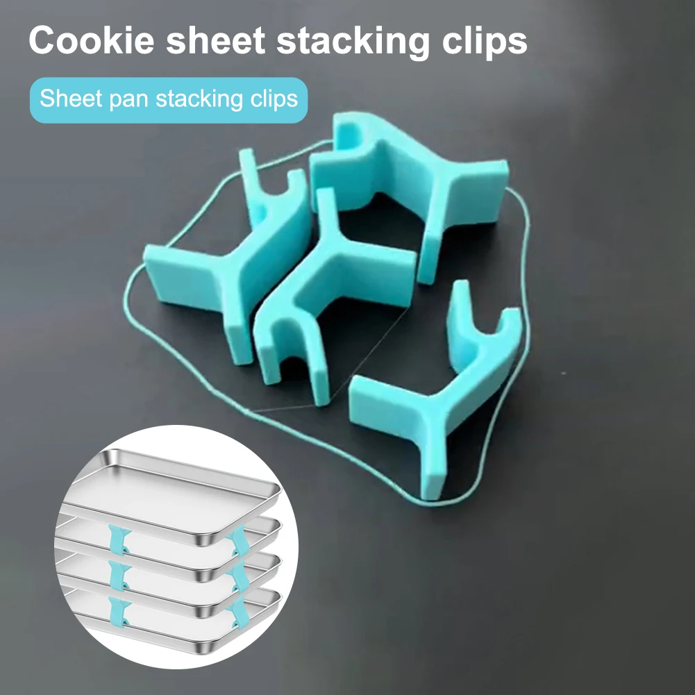 

Baking Sheet Stackers Reusable Trays Stacking Holder Space-Saving Trays Stacking Holder Multipurpose Baking Tray Stackers