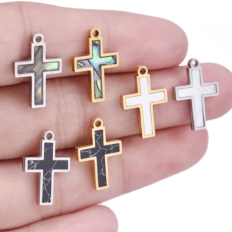 

6pcs Personalized Cross Necklace Pendant Design Simple High-Quality Cross Pendant Decoration Diy Earrings Necklace Women's Gift