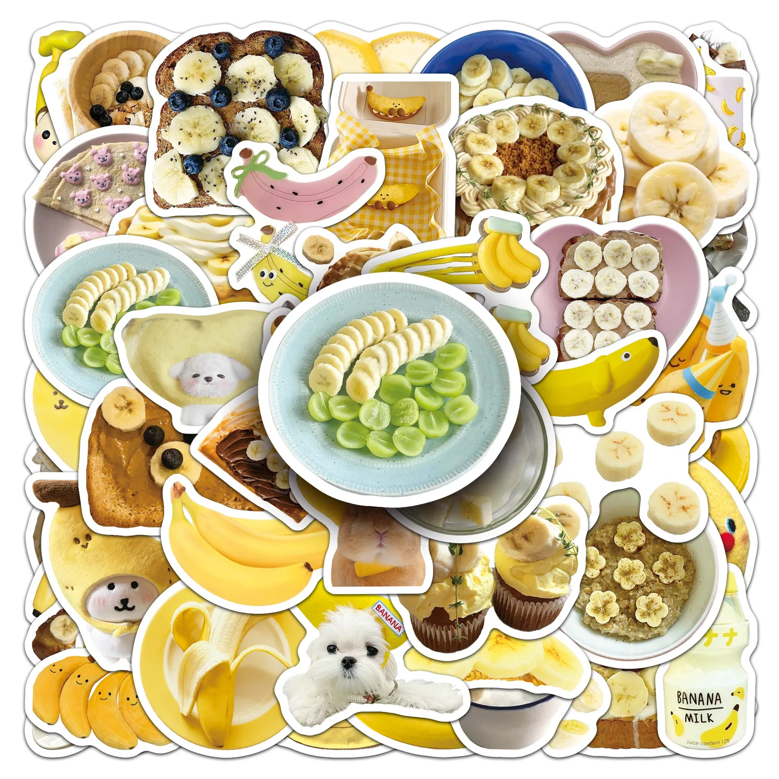 

50PCS Ins Style Sticker Banana Graffiti Small Fresh Fruit Creative DIY Decorative Thermos Cup Mobile Phone Case Toy Gift Sticker