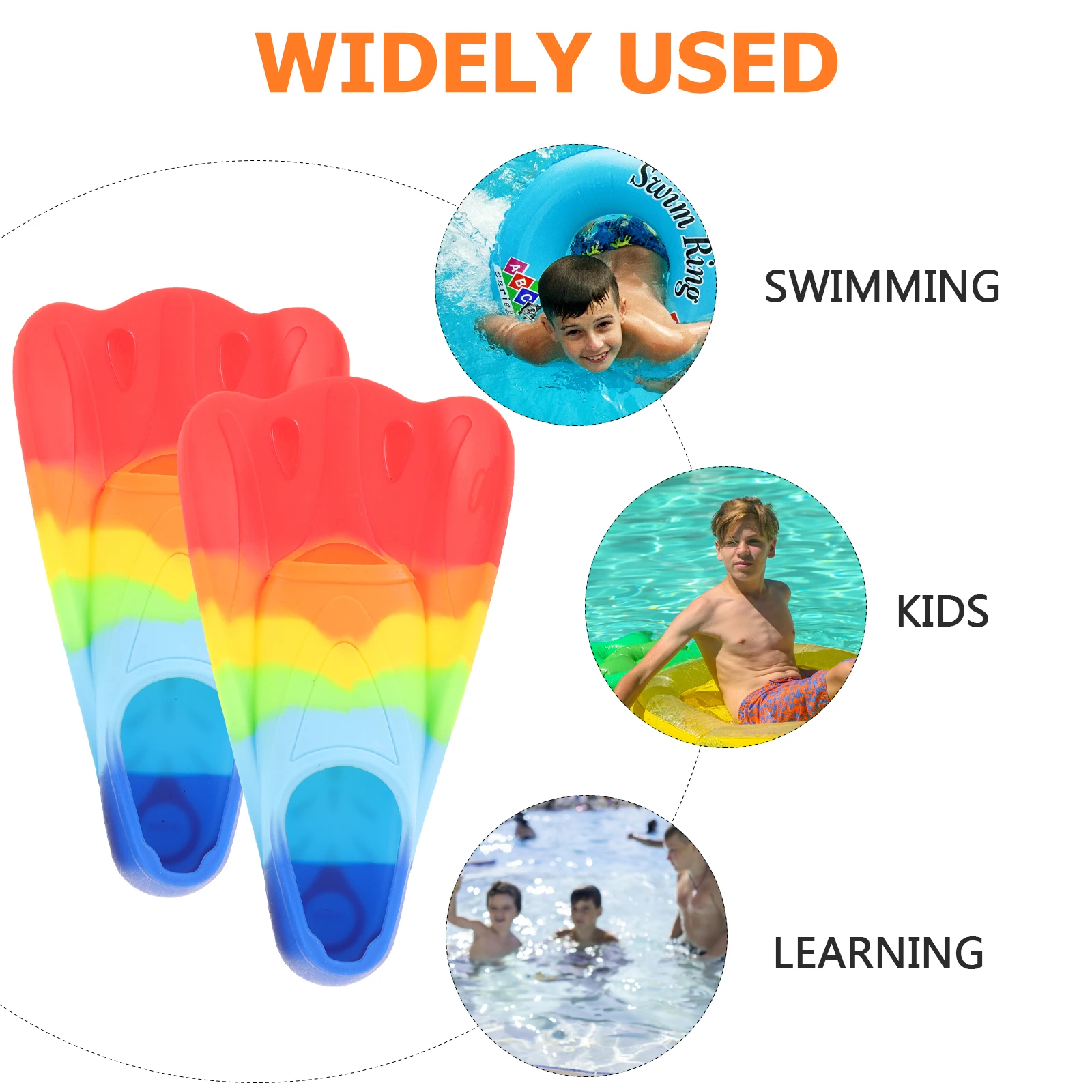 

Silicone Snorkeling Gear for Kids Youth Beginner Diver Flippers Swimming Training Foot Accessories Open