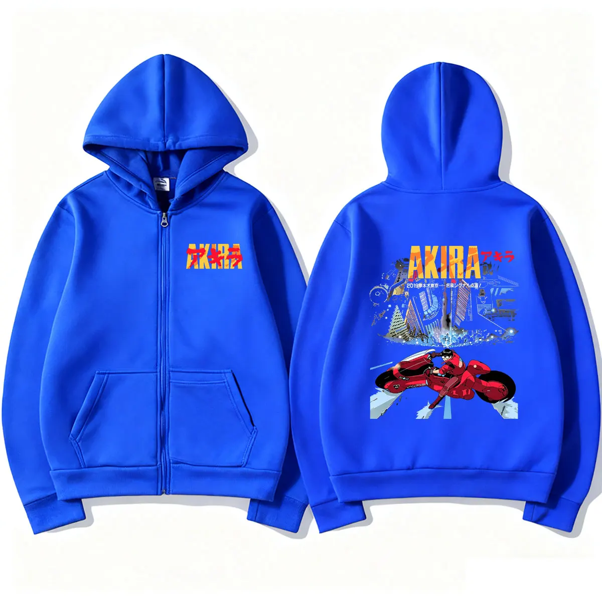 Japanischer Film Anime Akira Shotaro Kaneda Reißverschluss-Hoodie Herren Damen Kleidung Übergroße Streetwear Vintage Zip-Up Jacke Mantel – Detail 4