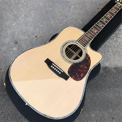 Cutaway 41 Inches D45 Model Solid Spruce Acoustic Guitar Rosewood Body Acoustic Electric Guitar