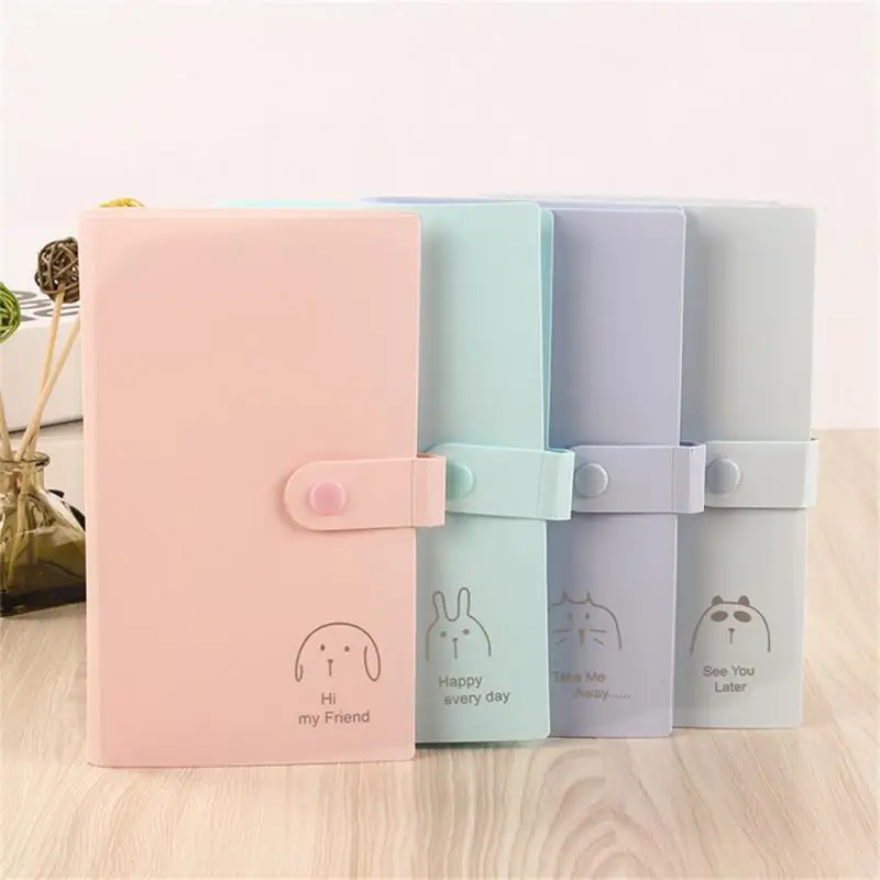 Mini Album 240 Detents 3-inch Album Storage Clip Transparent 11 19.3cm Card Book Colored Photo Album Student Button Type