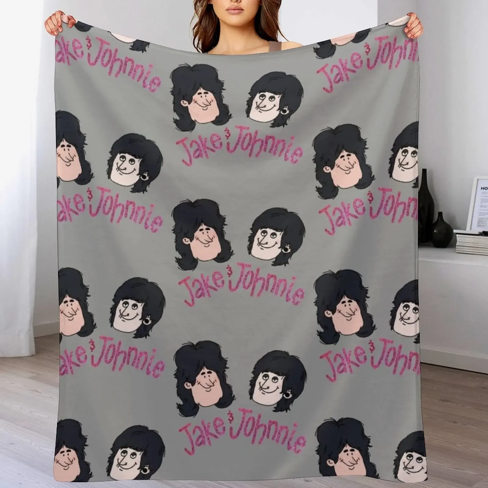 

Jake and Johnnie Throw Blanket Soft Big Designers Hairy decorative Blankets