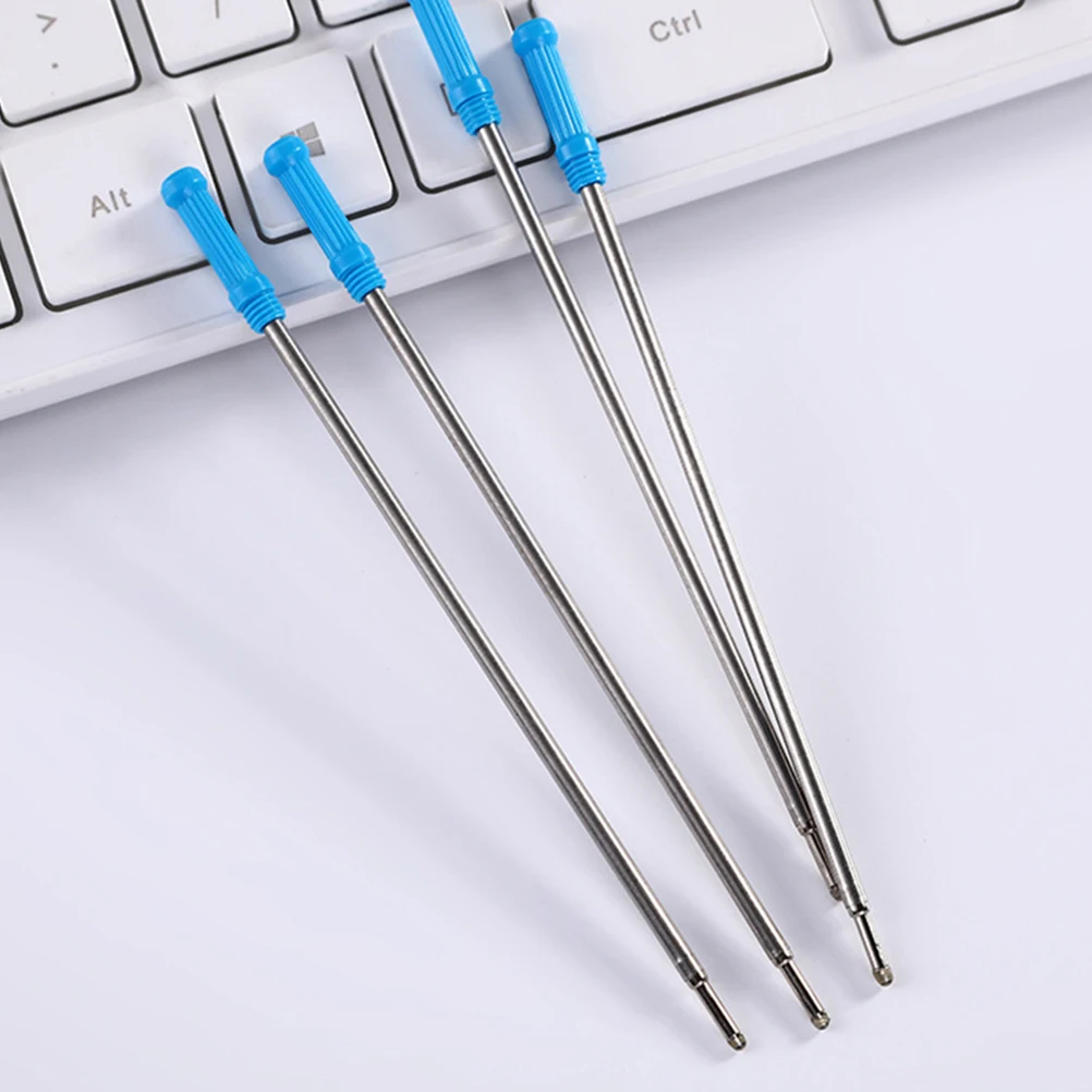 

50Pcs Long-Lasting Blue Metal Ballpoint Pen Refills Smooth Non- for Office Stationery Versatile Compatibility Writing